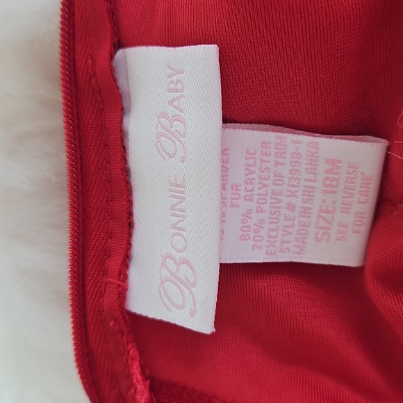 Bonnie Baby Red Velvet Dress with White Fur Trim. Size 18 M. - Picture 4 of 4